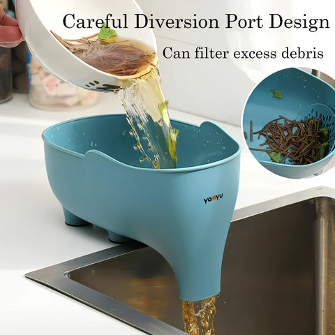 FHTECO multiuse drain basket suitable for washing, draining, or storing foods.