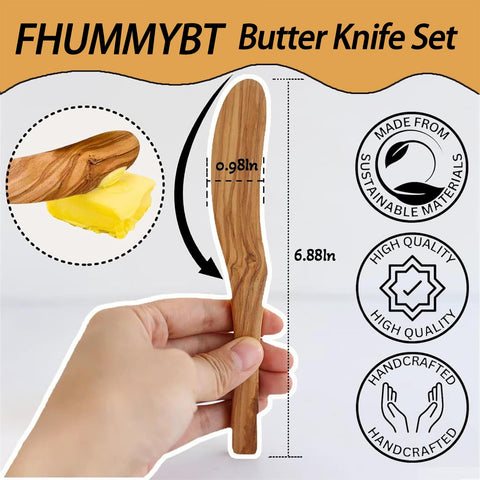FHUMMYBT wooden spreader set 3pcs for jam, cheese, and spreads