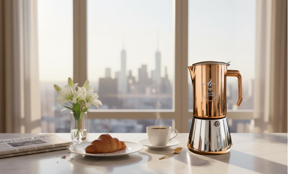 Fiamma & Ferro copper PVD finish adds lasting shine and scratch resistance