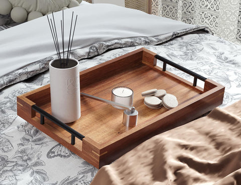 Fibogollo tray with metal handles for easy lifting and safe carrying