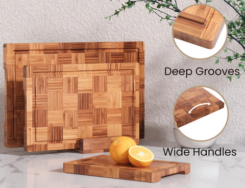 Fibogollo medium bamboo board ideal for fruits and slicing.