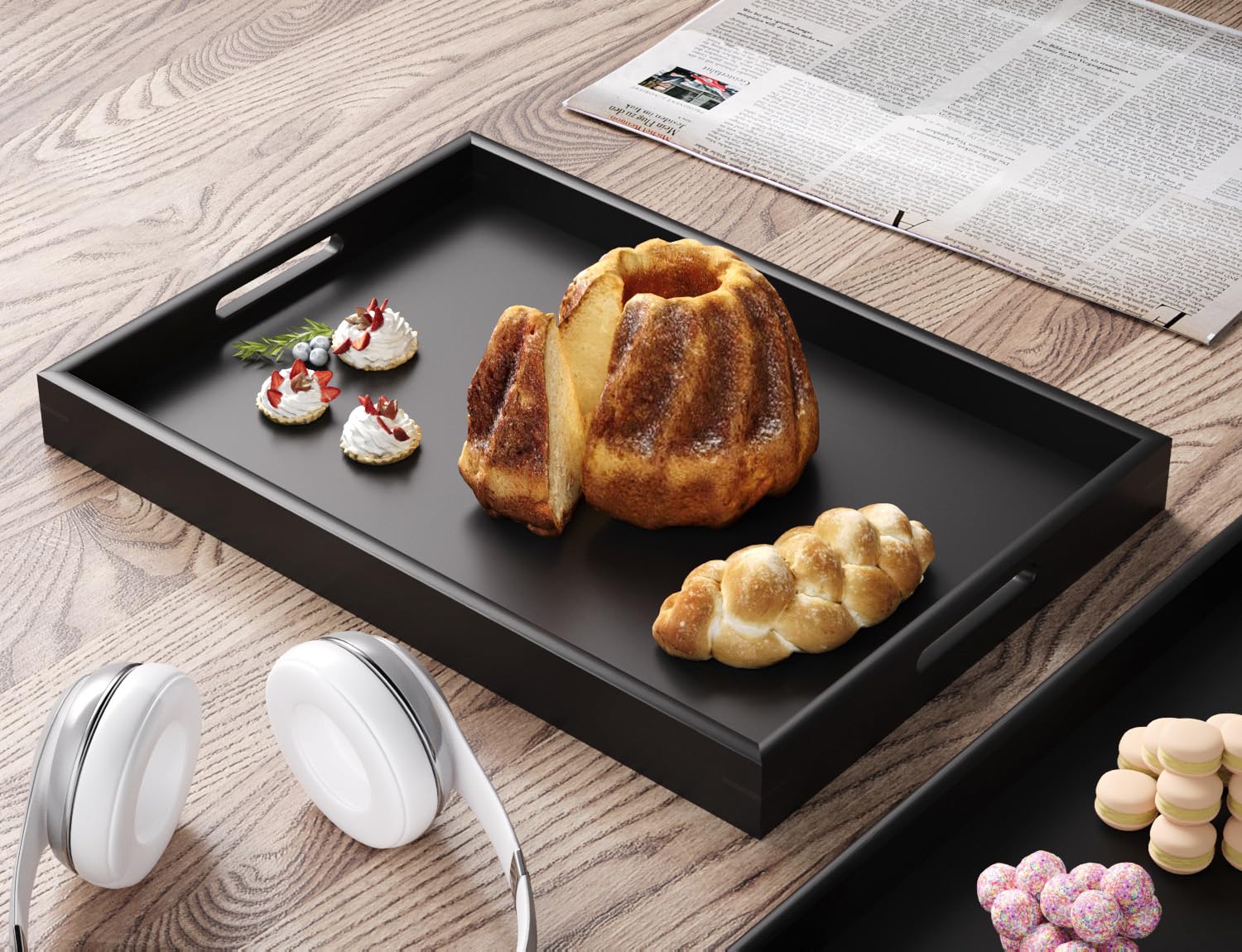 Fibogollo dual-size tray set for dining, coffee table, and nightstand