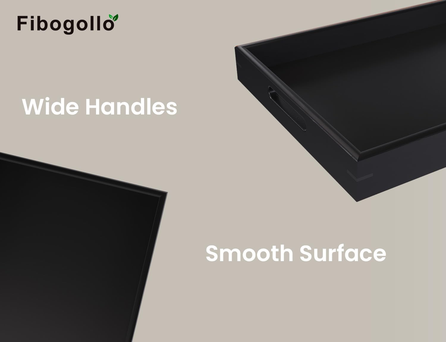 Fibogollo large tray for fruits and desserts, black finish