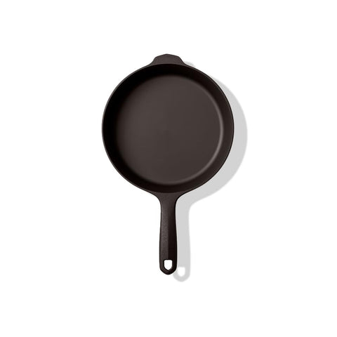 Field Company 8.38-inch skillet top view shows compact size for 1–2 servings.