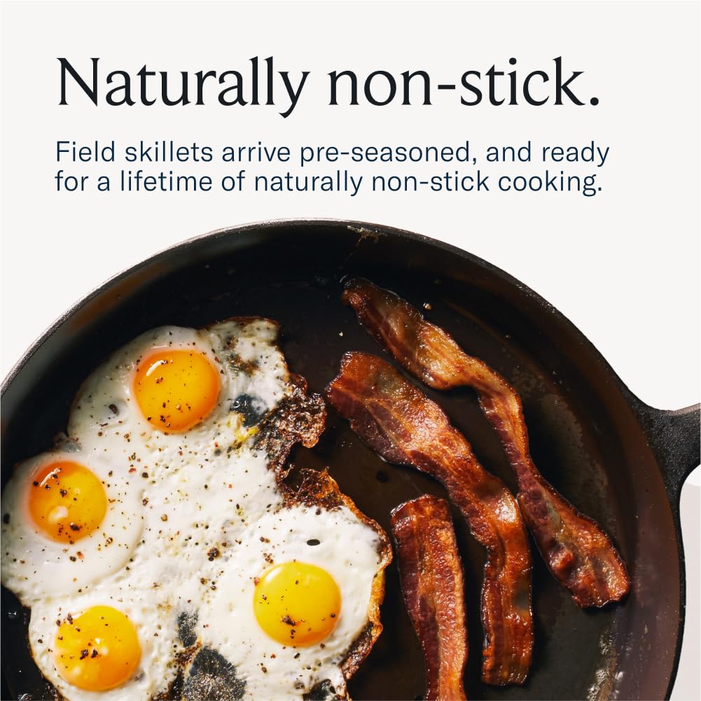 Field Company skillet on induction stovetop showing broad compatibility