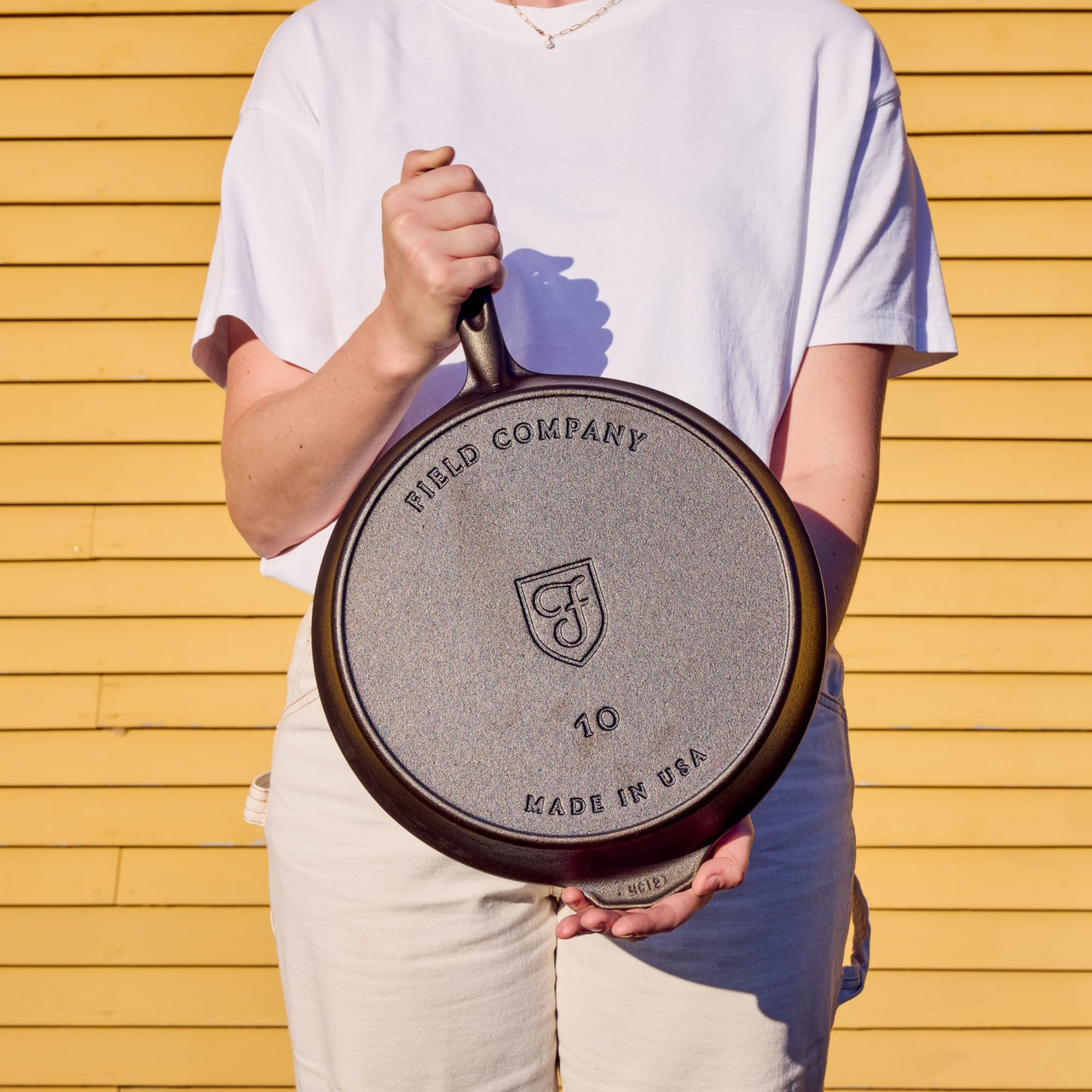 Field Company skillet construction closeup reveals rugged build.