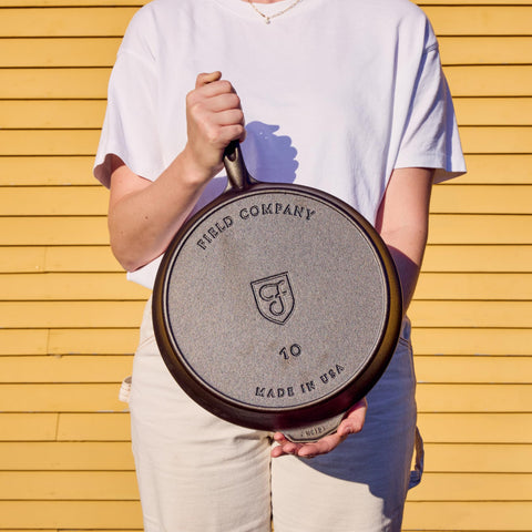 Field Company skillet construction closeup reveals rugged build.