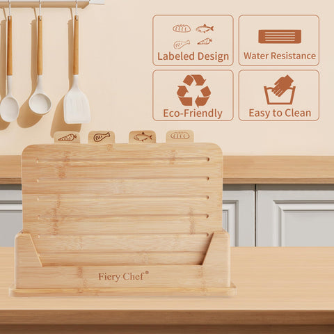 Fiery Chef boards help organize kitchen tasks in a tidy, stylish setup.