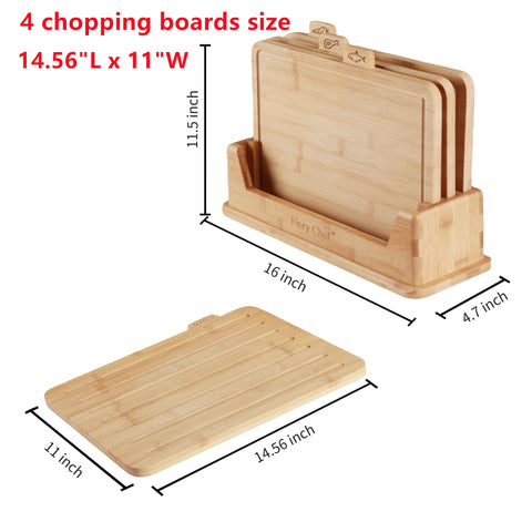 Fiery Chef boards feature juice groove and double-sided surfaces for cleaner chopping.