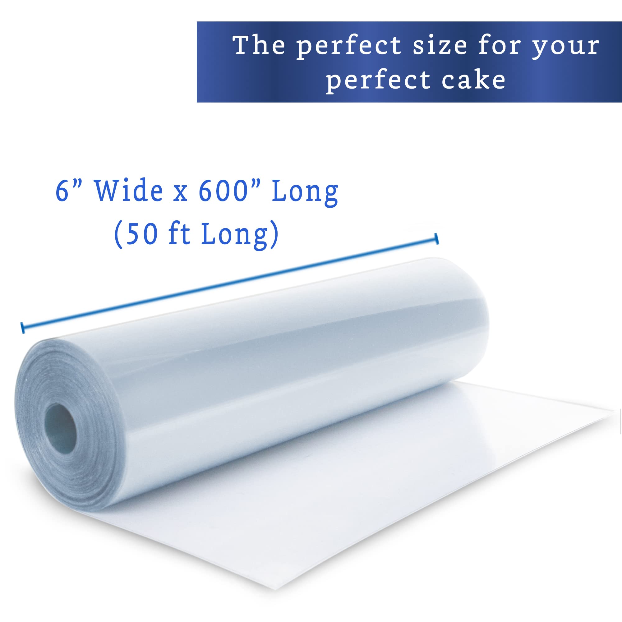 Fiesta Wraps clear acetate roll aids flawless cake wrapping with smooth surface and professional finish.