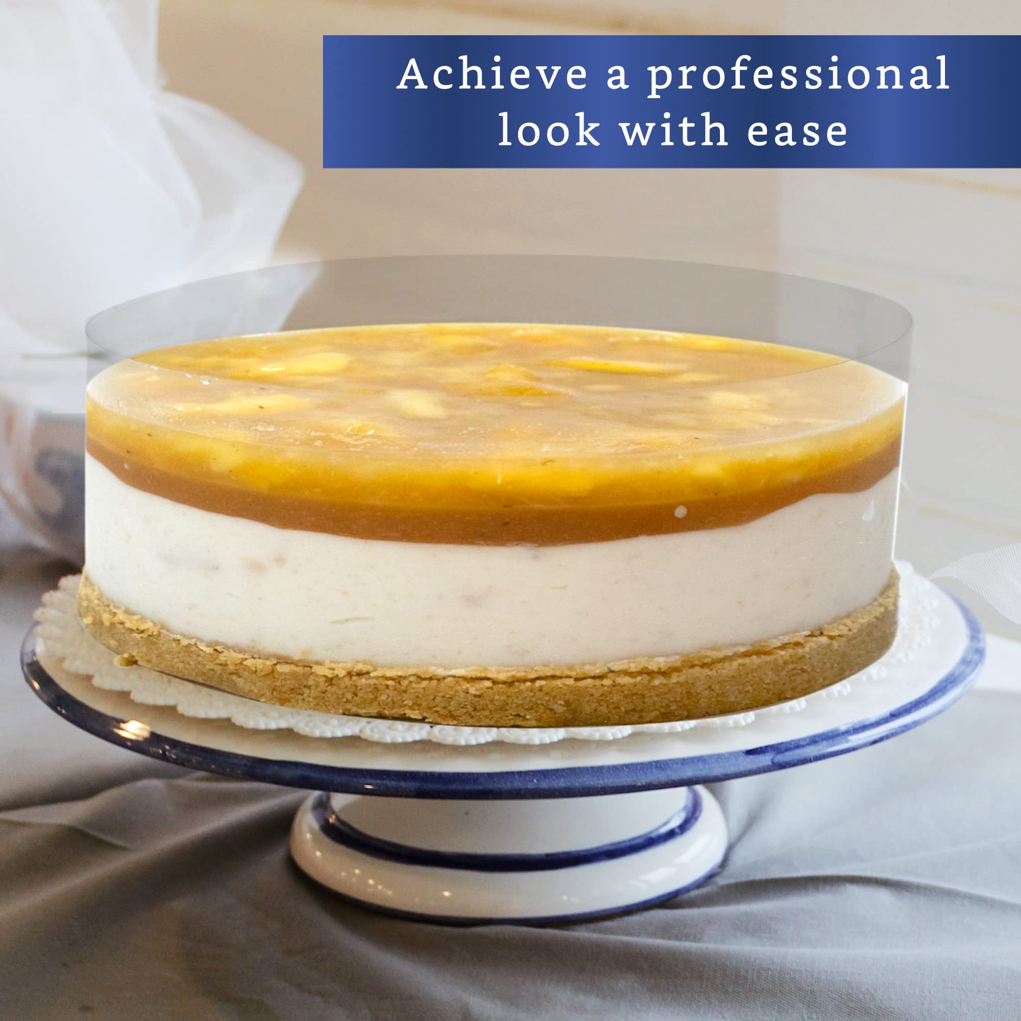 Fiesta Wraps crystal-clear cake wrap highlights designs with minimal wrap visibility.