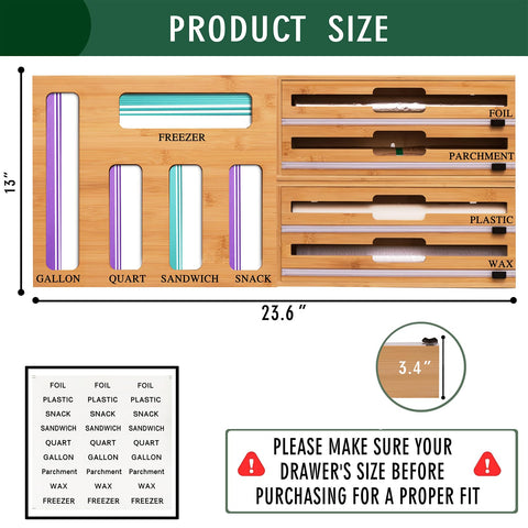 FifanQiQi bamboo drawer organizer showcases natural texture and sturdy dividers