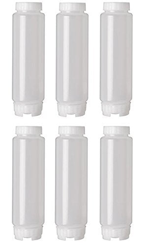 FIFO 6-pack 16 oz squeeze bottle, bottom-dispense design for easier sauce access and reduced waste
