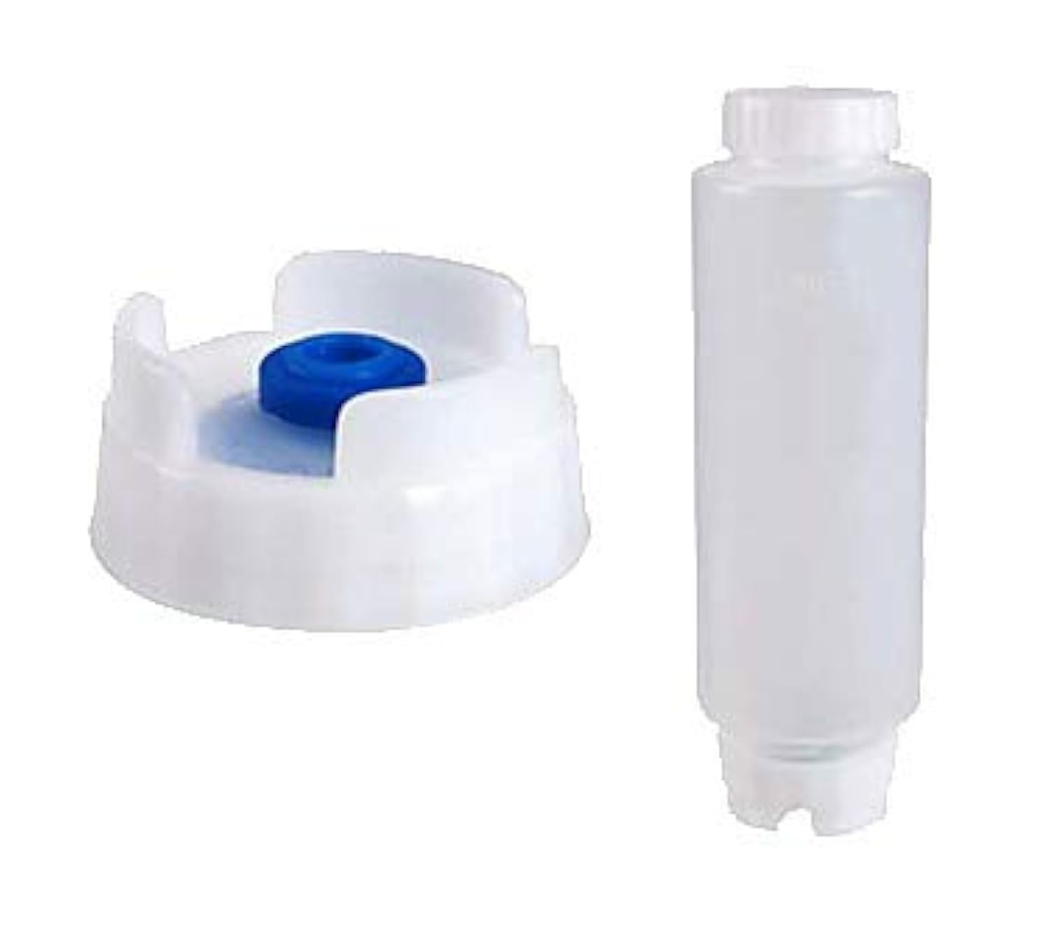 FIFO Squeeze Bottle with blue tip and large valve for precise pouring.