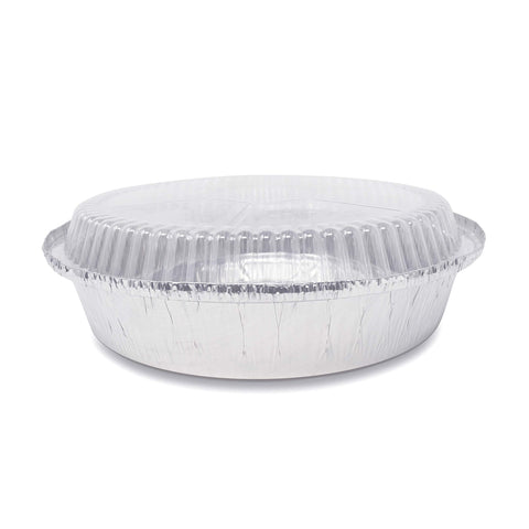 Fig & Leaf heavy-duty aluminum pan with dome lid supports easy transport.