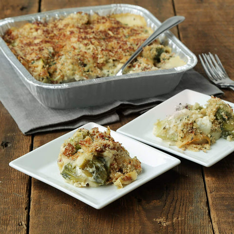 Fig & Leaf freezer-friendly pans help store portions with sealed contents.