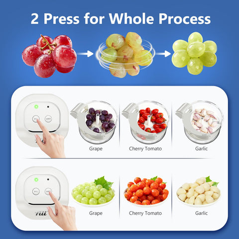 FIII Electric Grape Peeler in-use close-up highlights sharp blades for clean peeling.