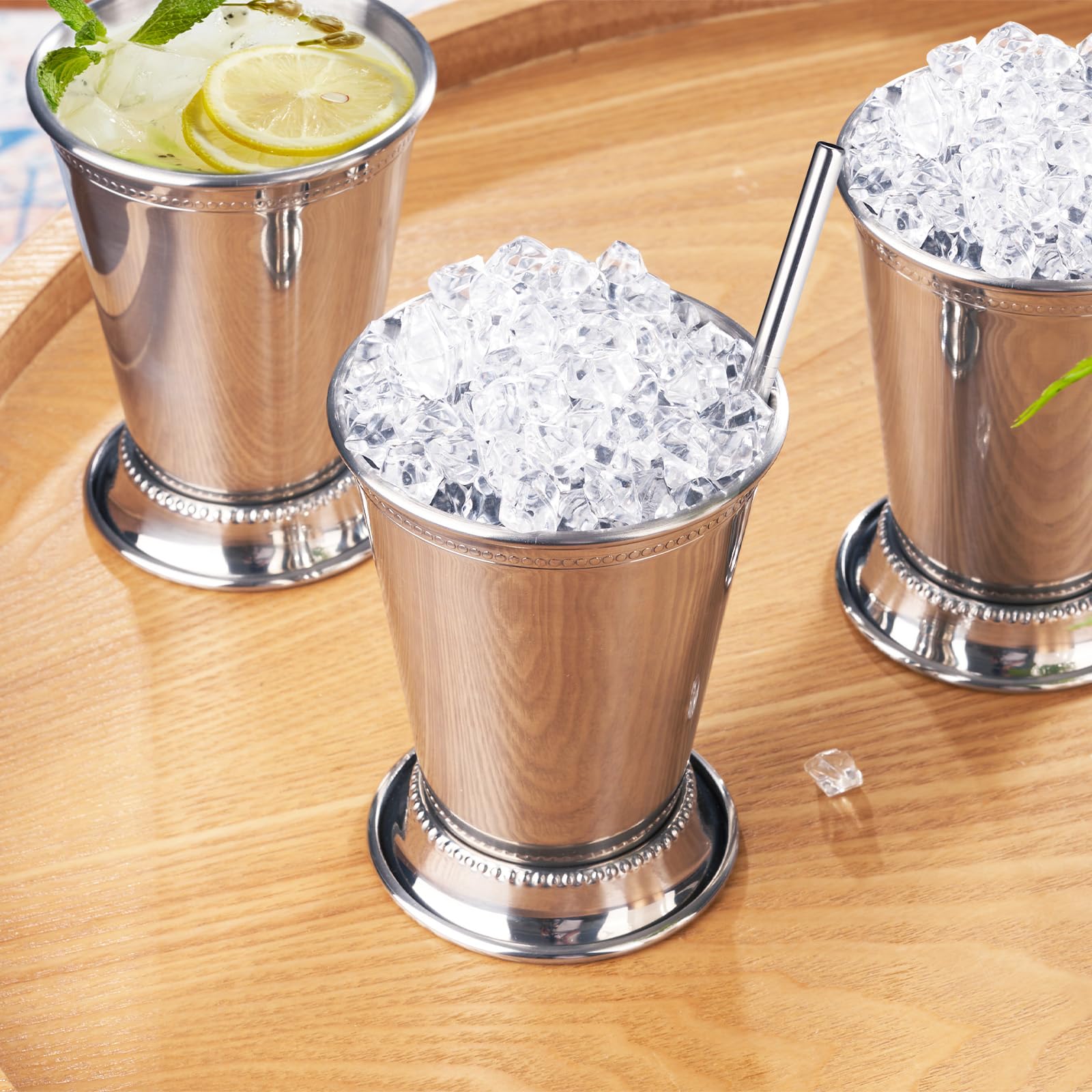 Fijinhom 12oz stainless steel mint julep cups for Mojitos and Mint Juleps