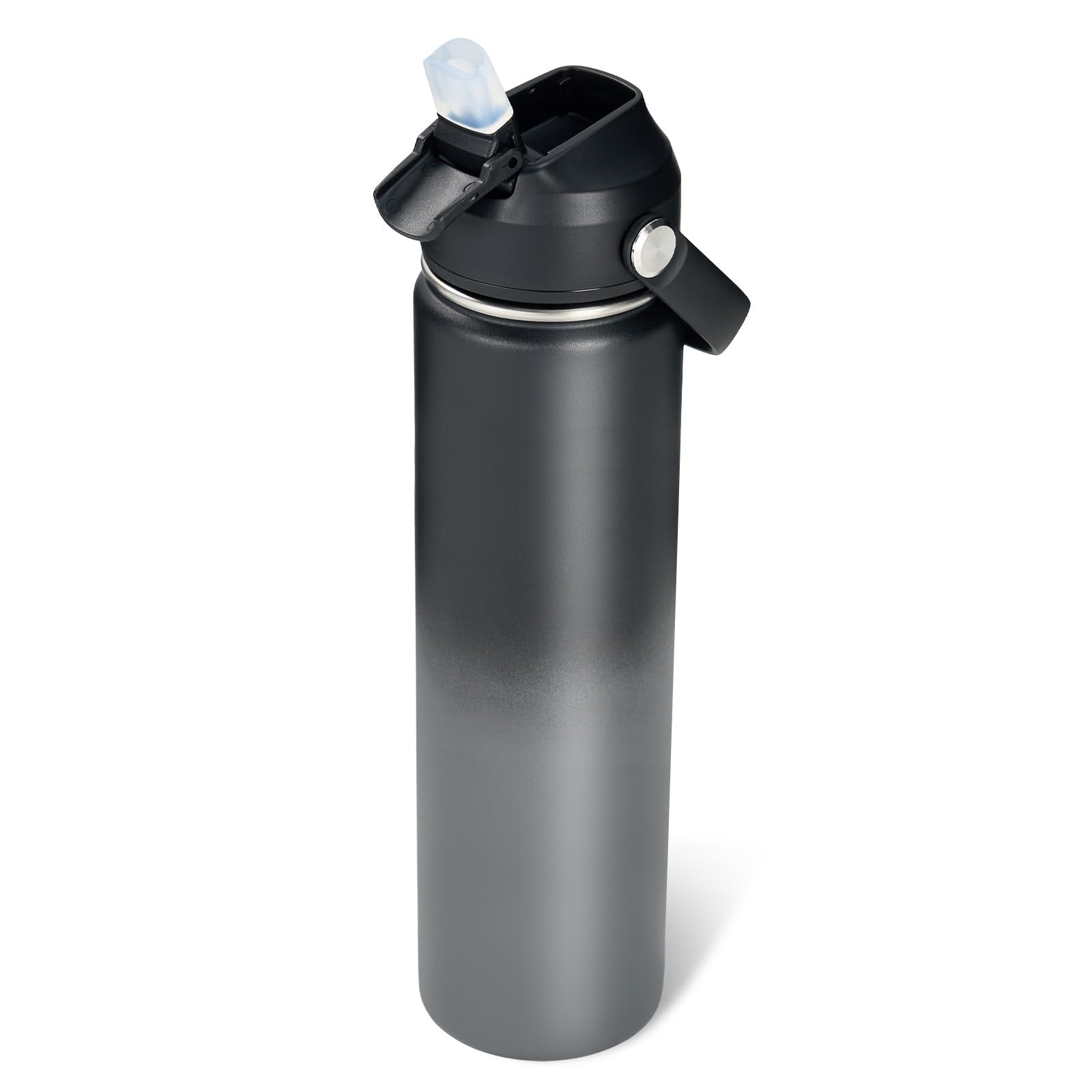 Fijinhom 24oz insulated bottle gray front view for on-the-go hydration