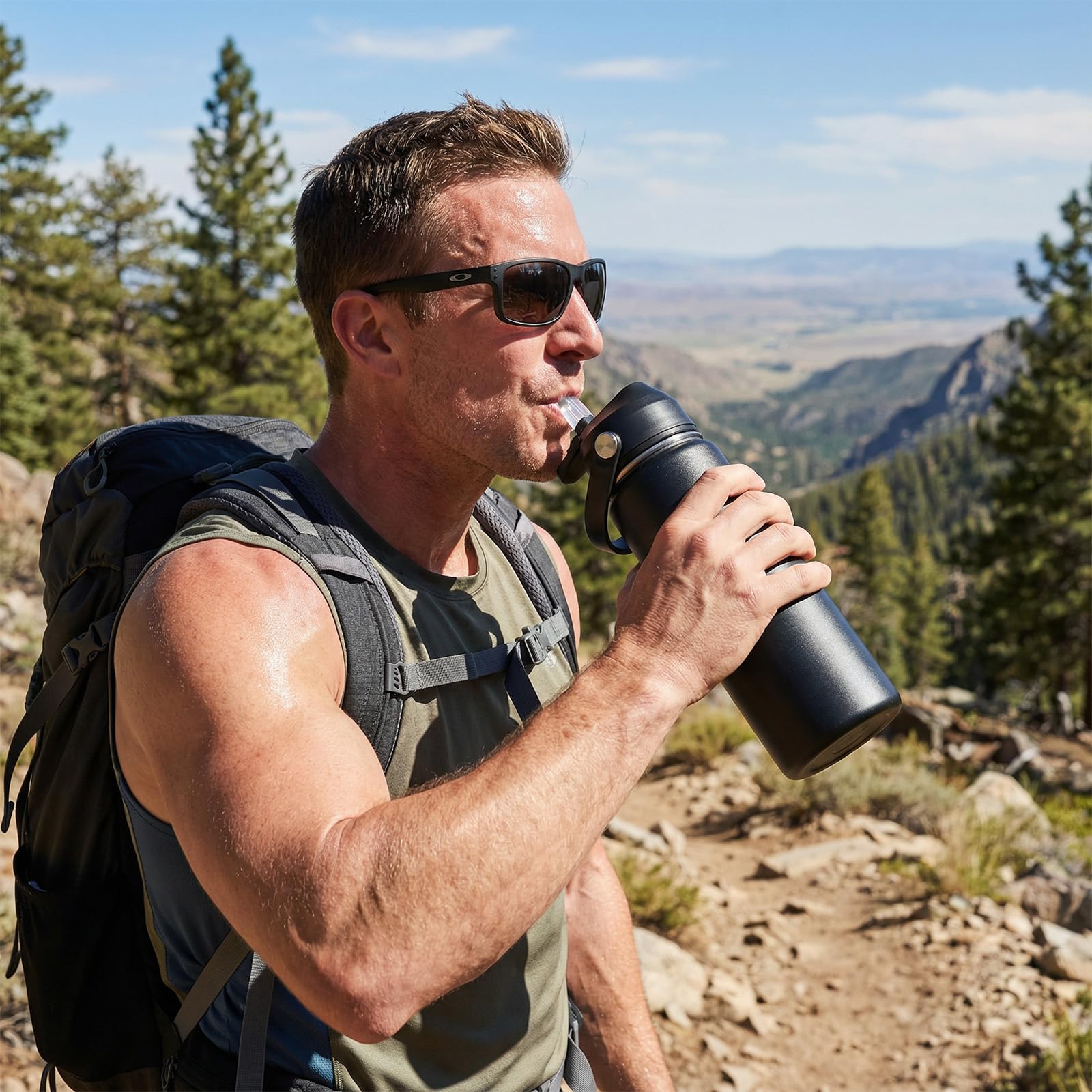 Fijinhom bottle includes a silicone straw for comfortable sipping.