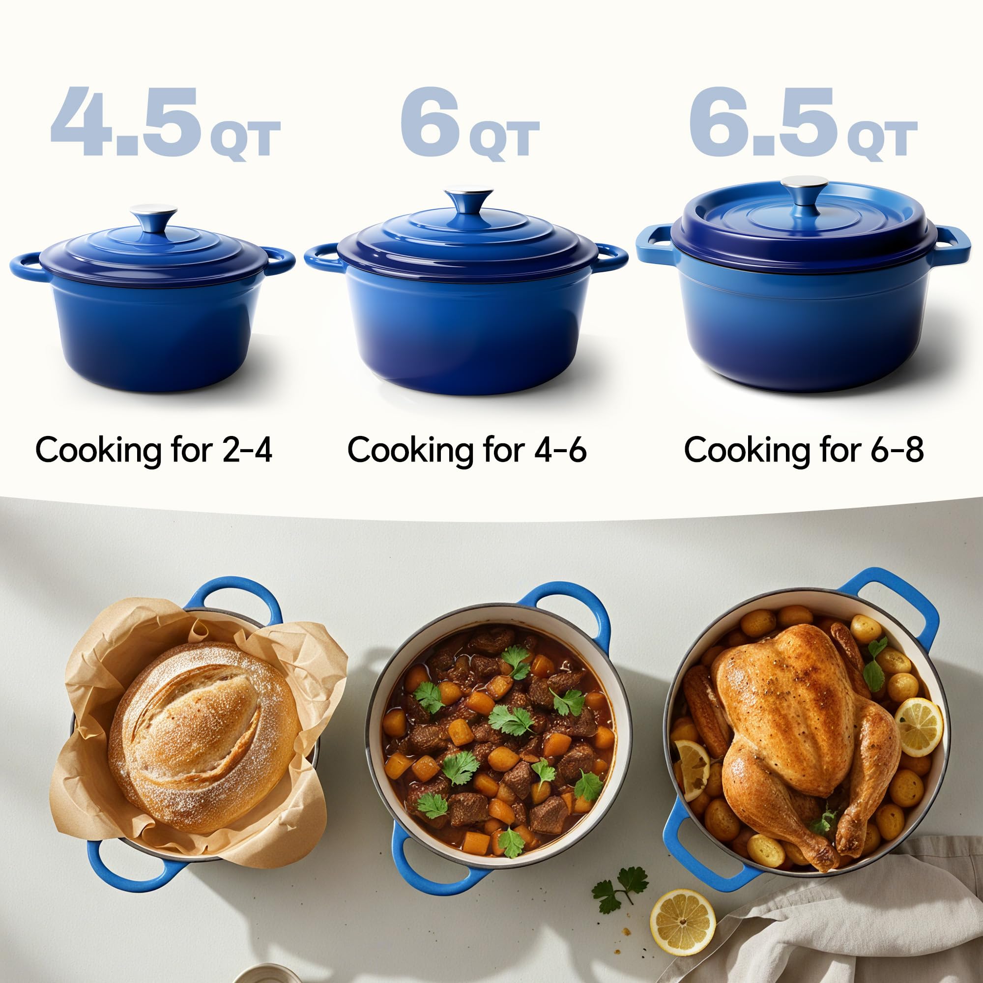 Lid-on view on stove shows versatile use on gas, electric, or induction