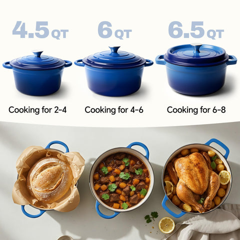 Lid-on view on stove shows versatile use on gas, electric, or induction