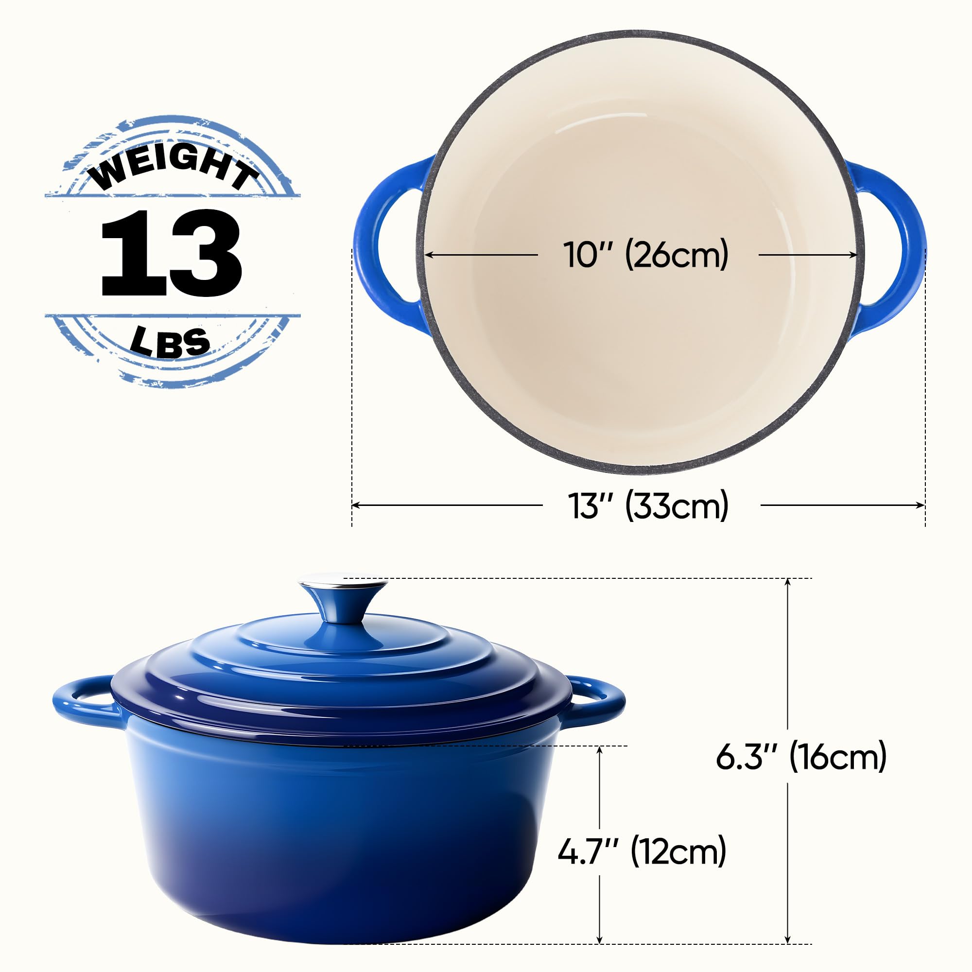 Dutch oven on stove demonstrates compatibility with multiple cooktops