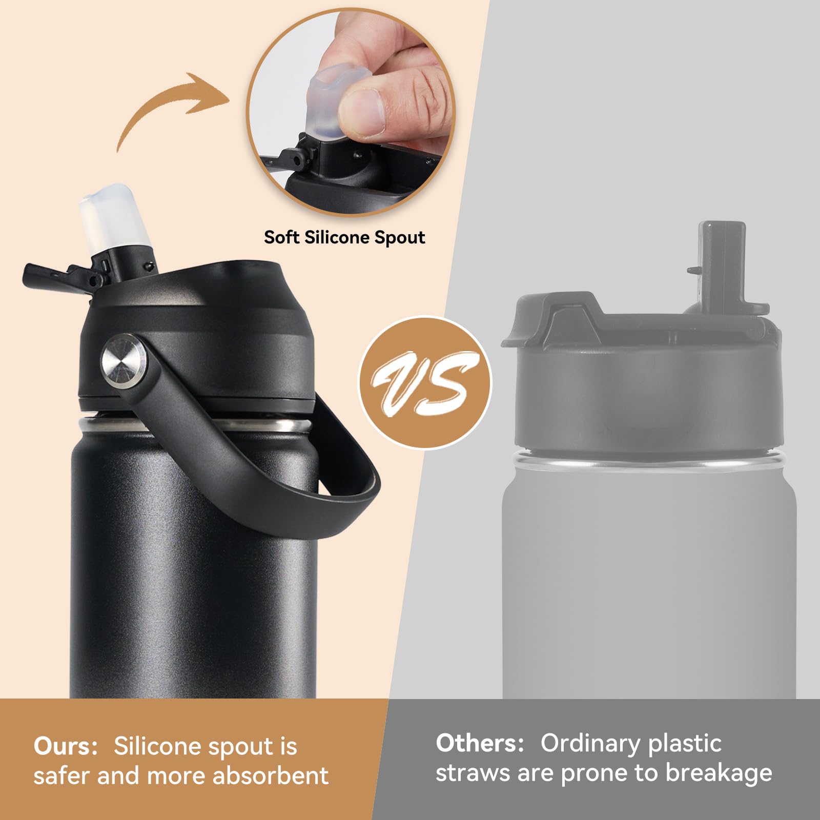 Fijinhom silicone straw close-up for easy, safe sipping