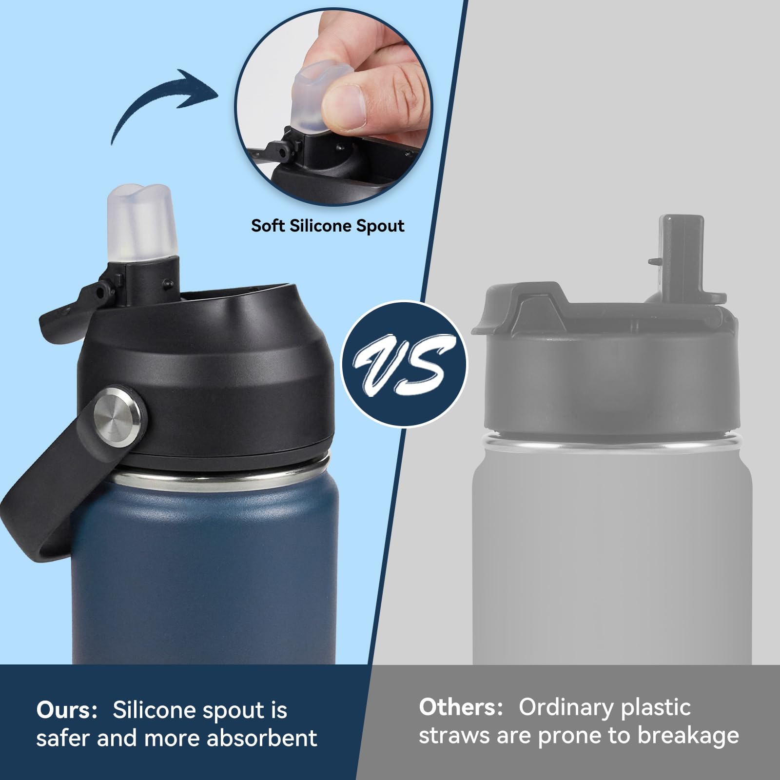 Fijinhom silicone straw and nozzle for child-friendly, enjoyable hydration.