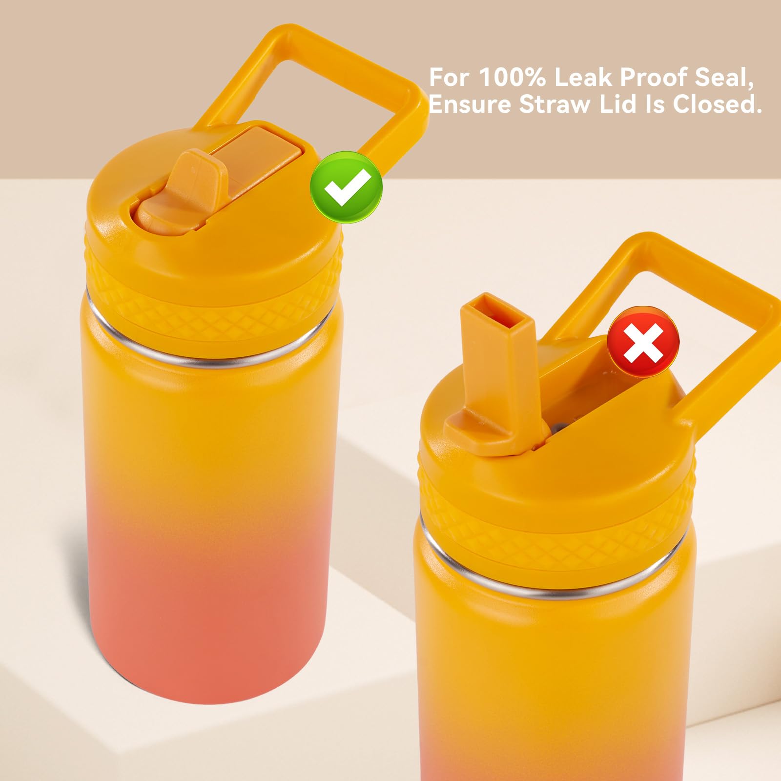 Fijinhom sunrise color bottle encourages hydration at school.