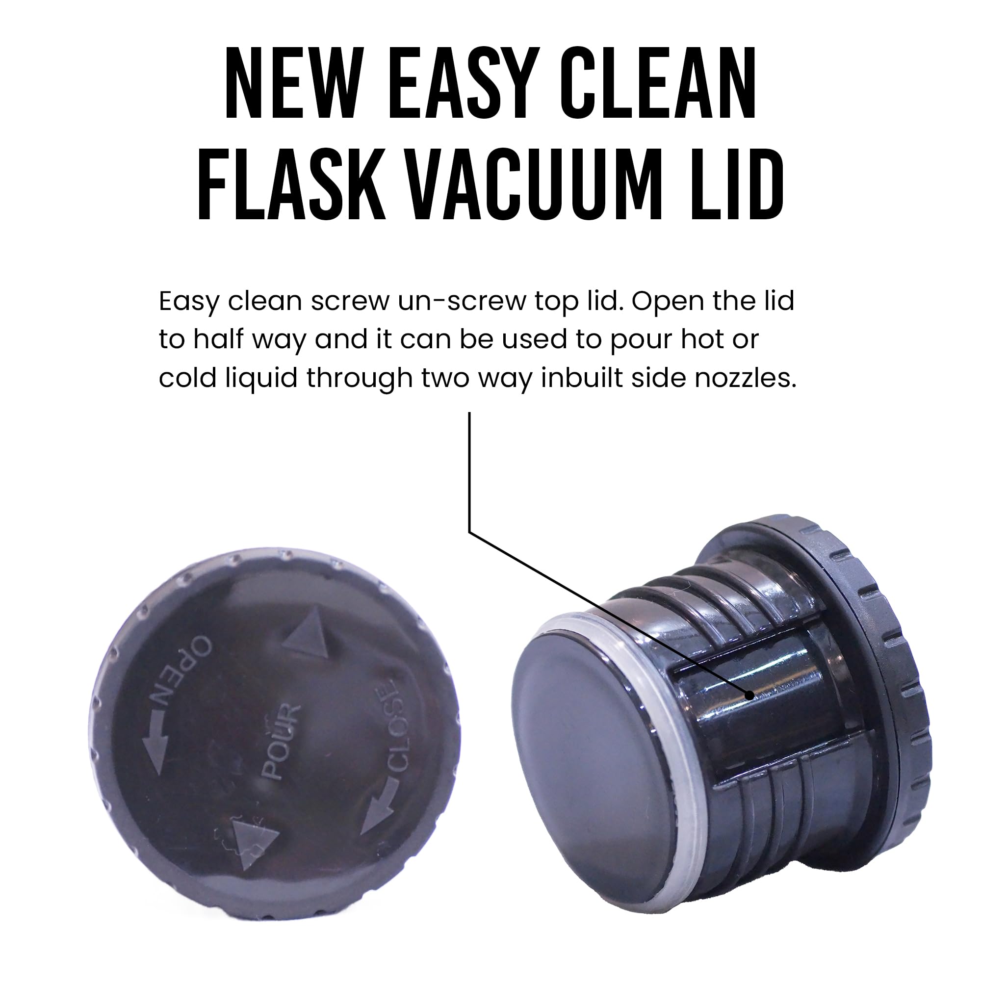 Fijoo cup-fixed lid enables easy on-the-go drinking.