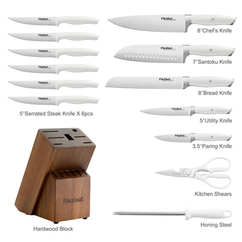 FikShot 7-inch Santoku knife versatile for mincing and dicing.