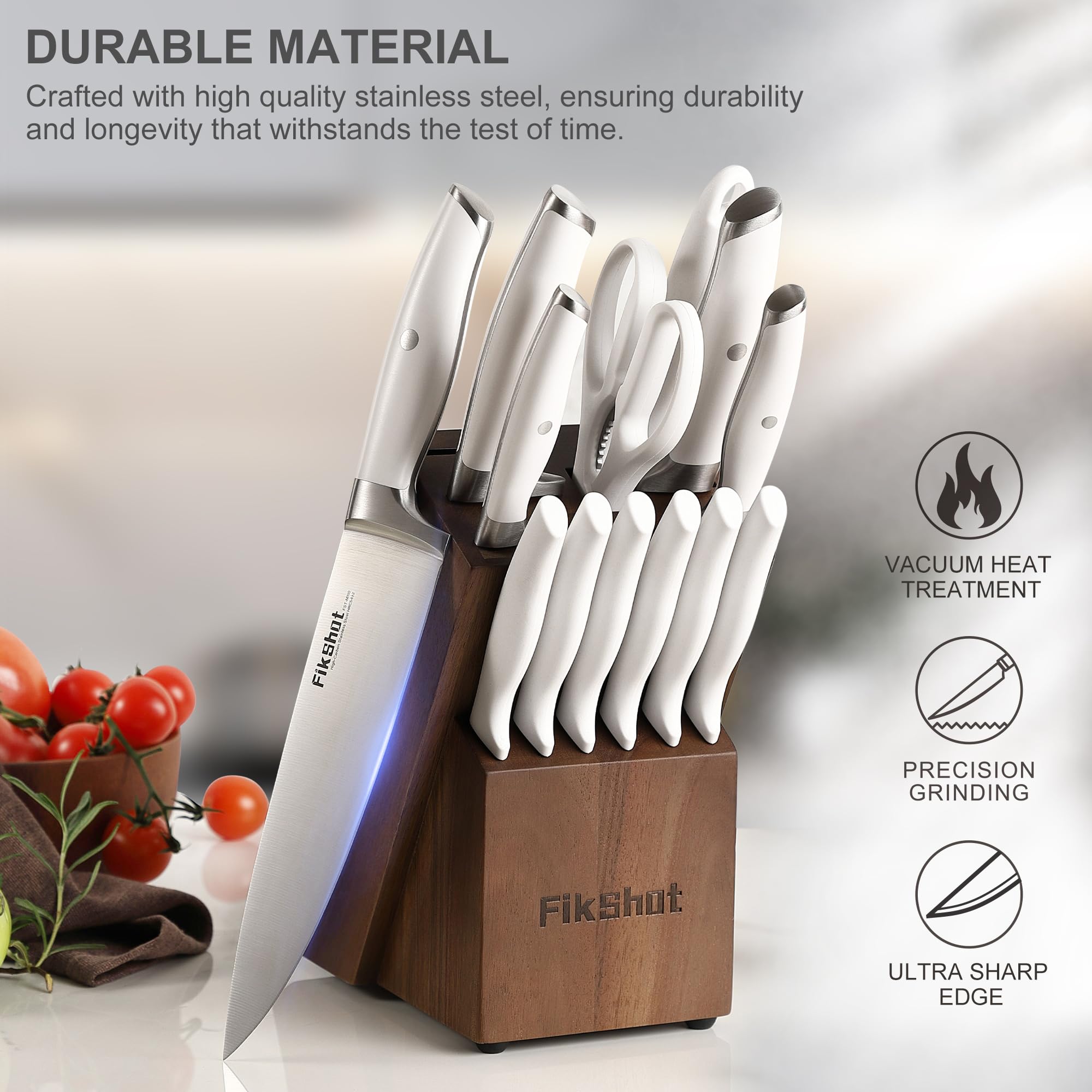 FikShot 8-inch bread knife with clean, even slicing design.