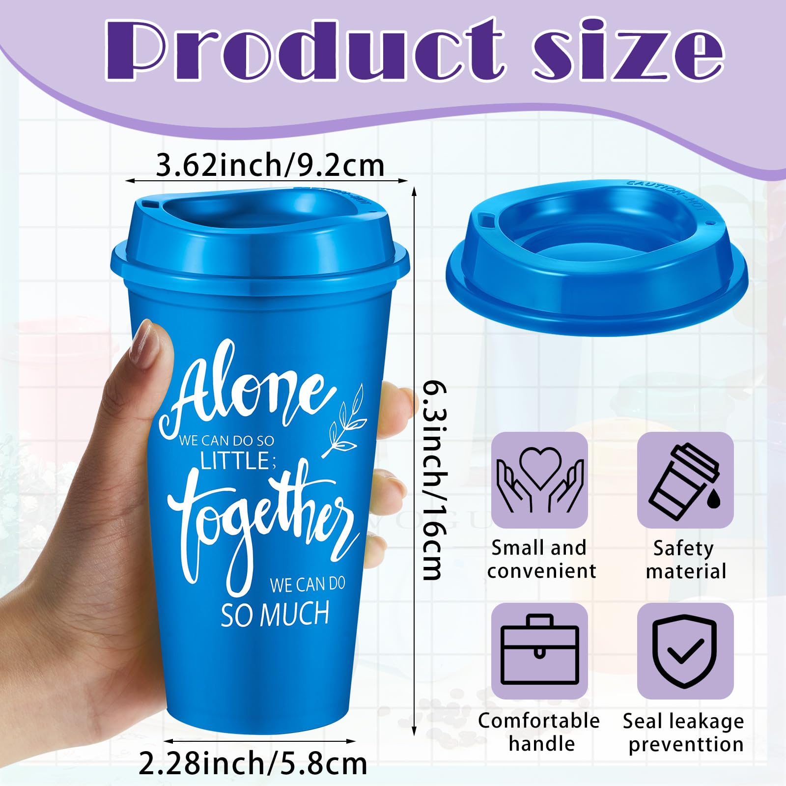 FillTouch 16oz travel coffee cups with lids for spill-free office sipping.