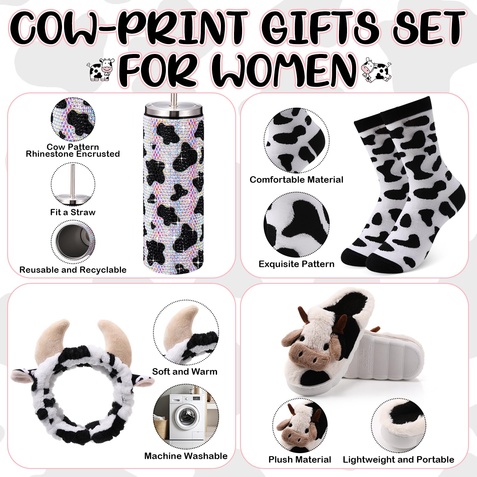 FillTouch cow print earrings add playful farm charm to outfits.