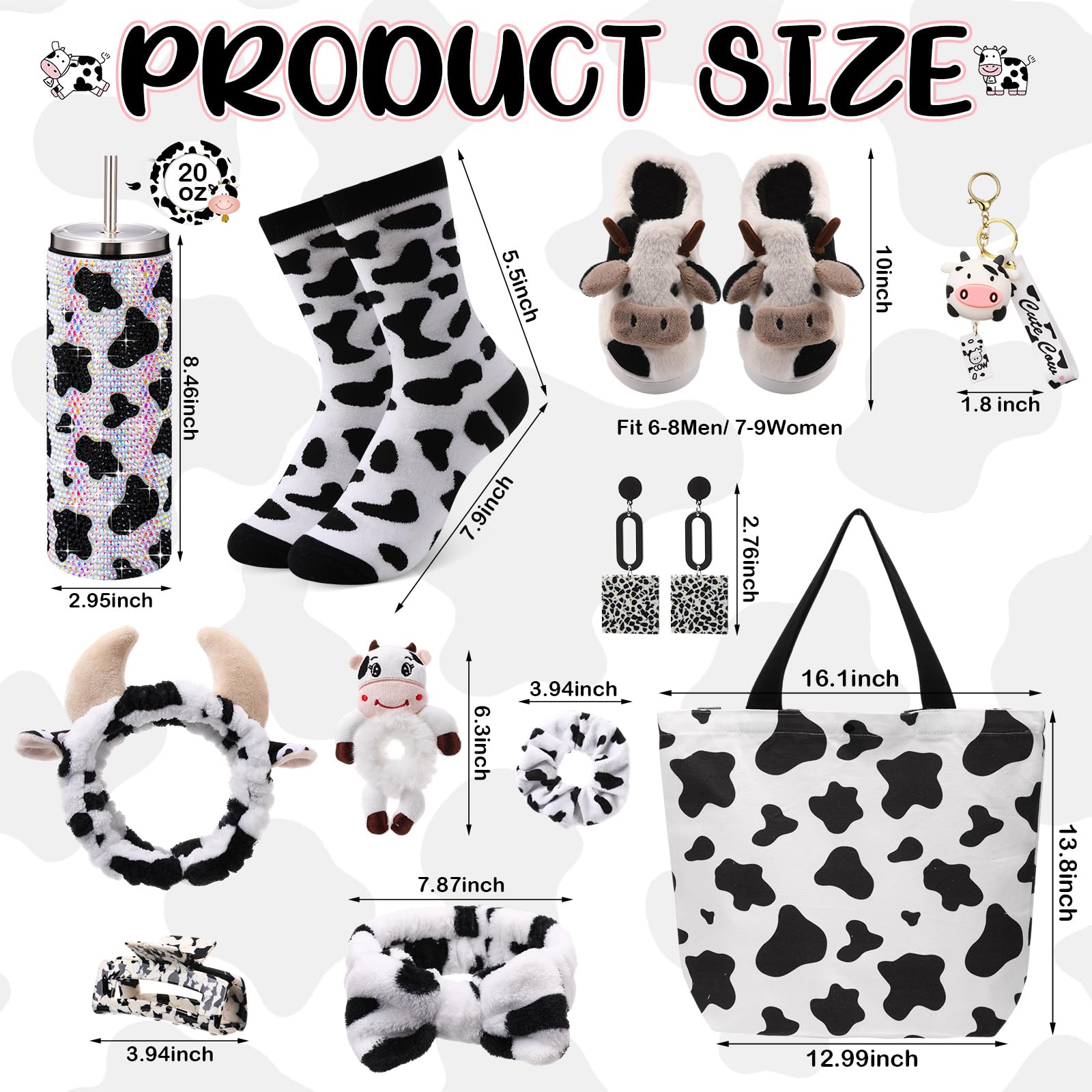 FillTouch cow slippers and plush spa headband for cozy farm-themed lounging.