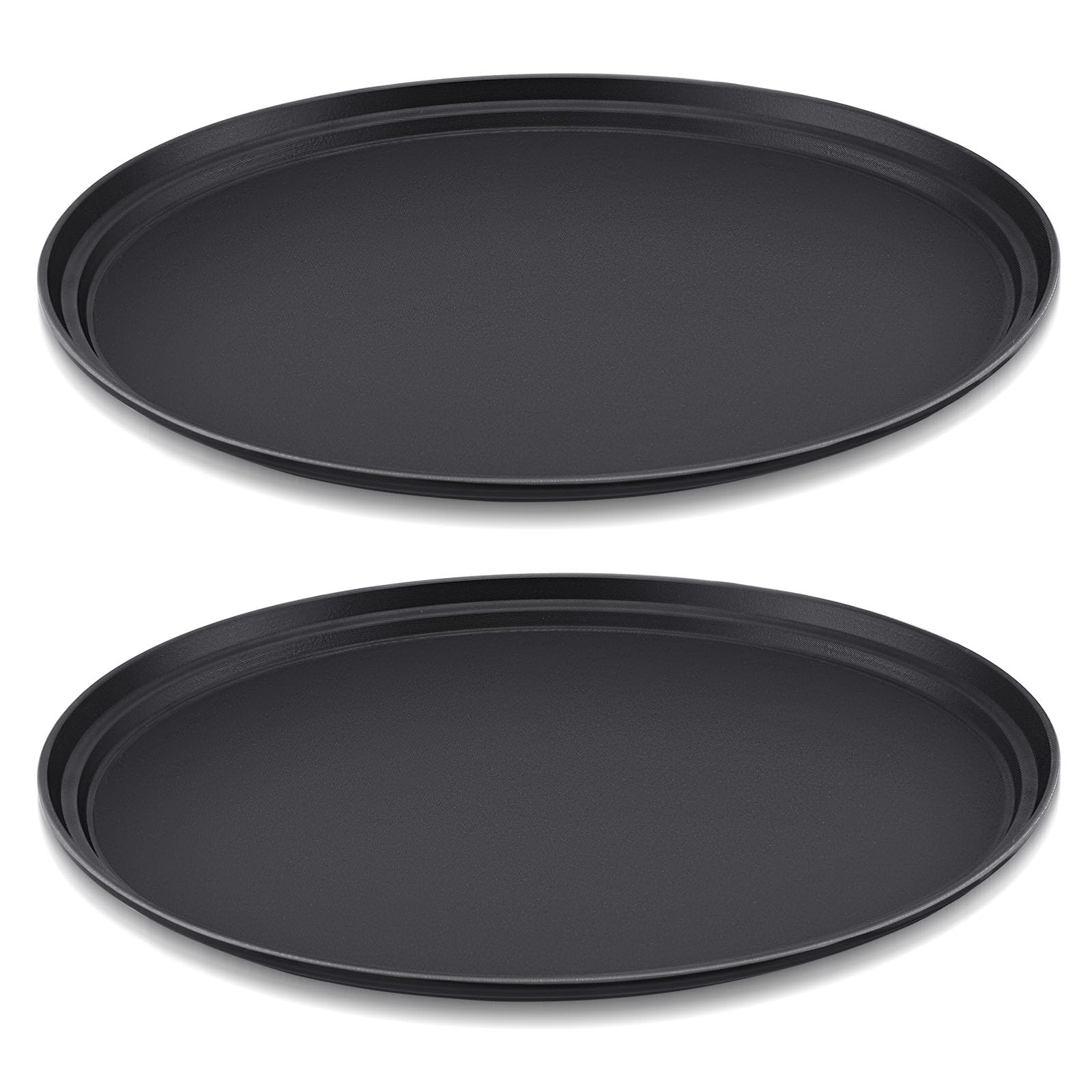 FillTouch oval tray black non-slip surface for stable serving.