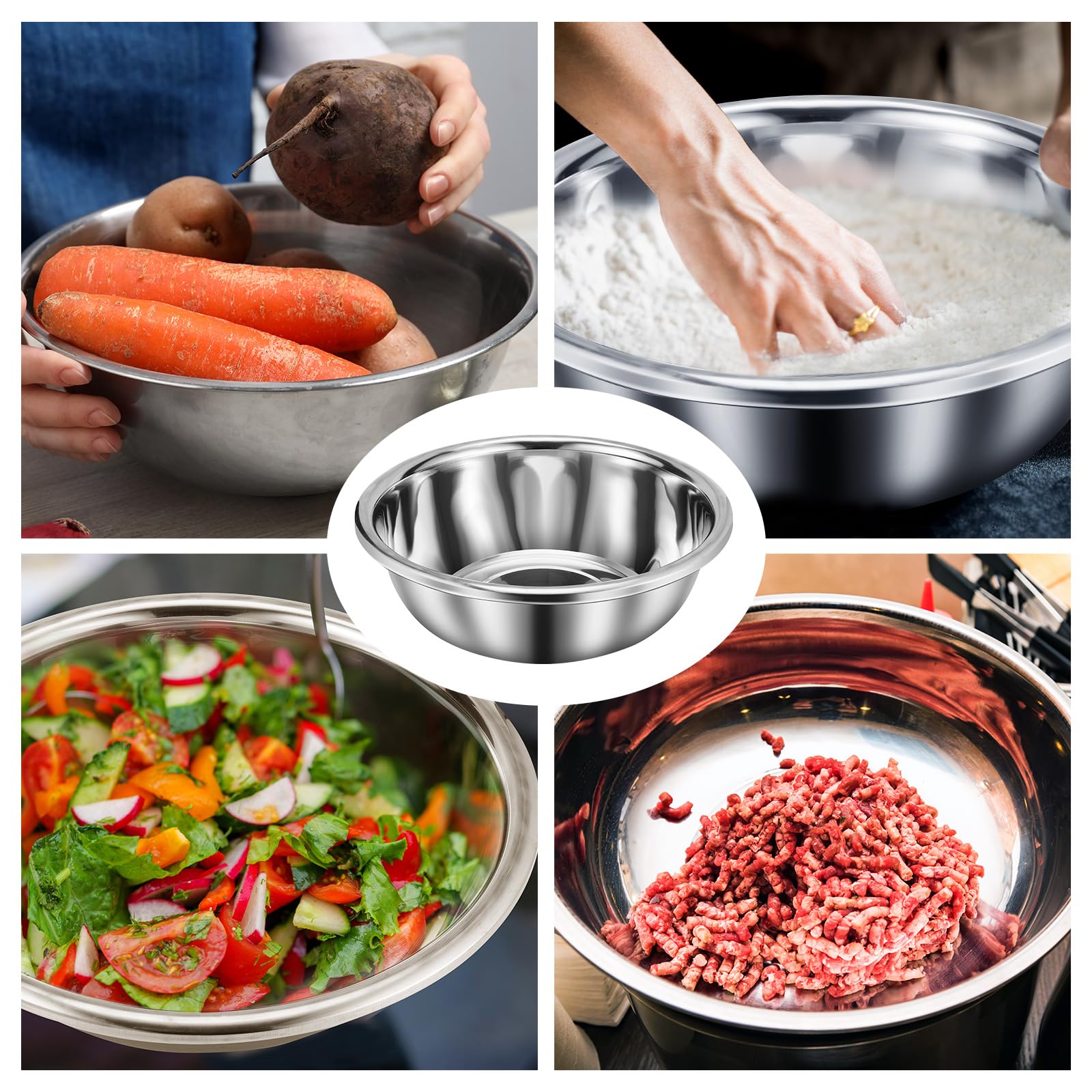 FillTouch stackable kitchen bowl saves space in busy prep areas.