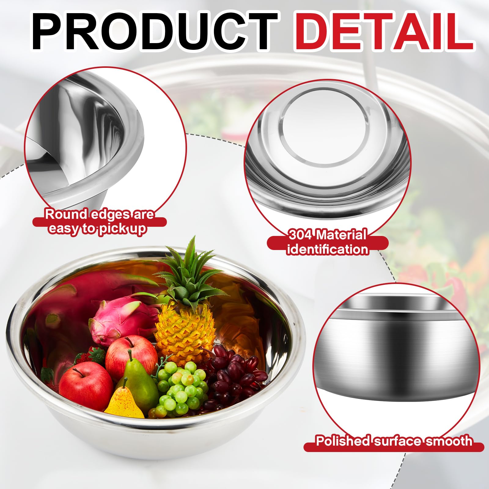 FillTouch stainless steel bowl with flat base for stable countertop use.