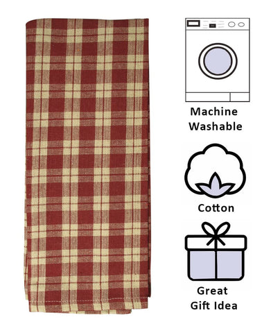 fillURbasket buffalo-check towel adds vintage charm while drying dishes.
