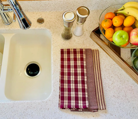 fillURbasket striped towel versatile for hand drying and quick cleanups.