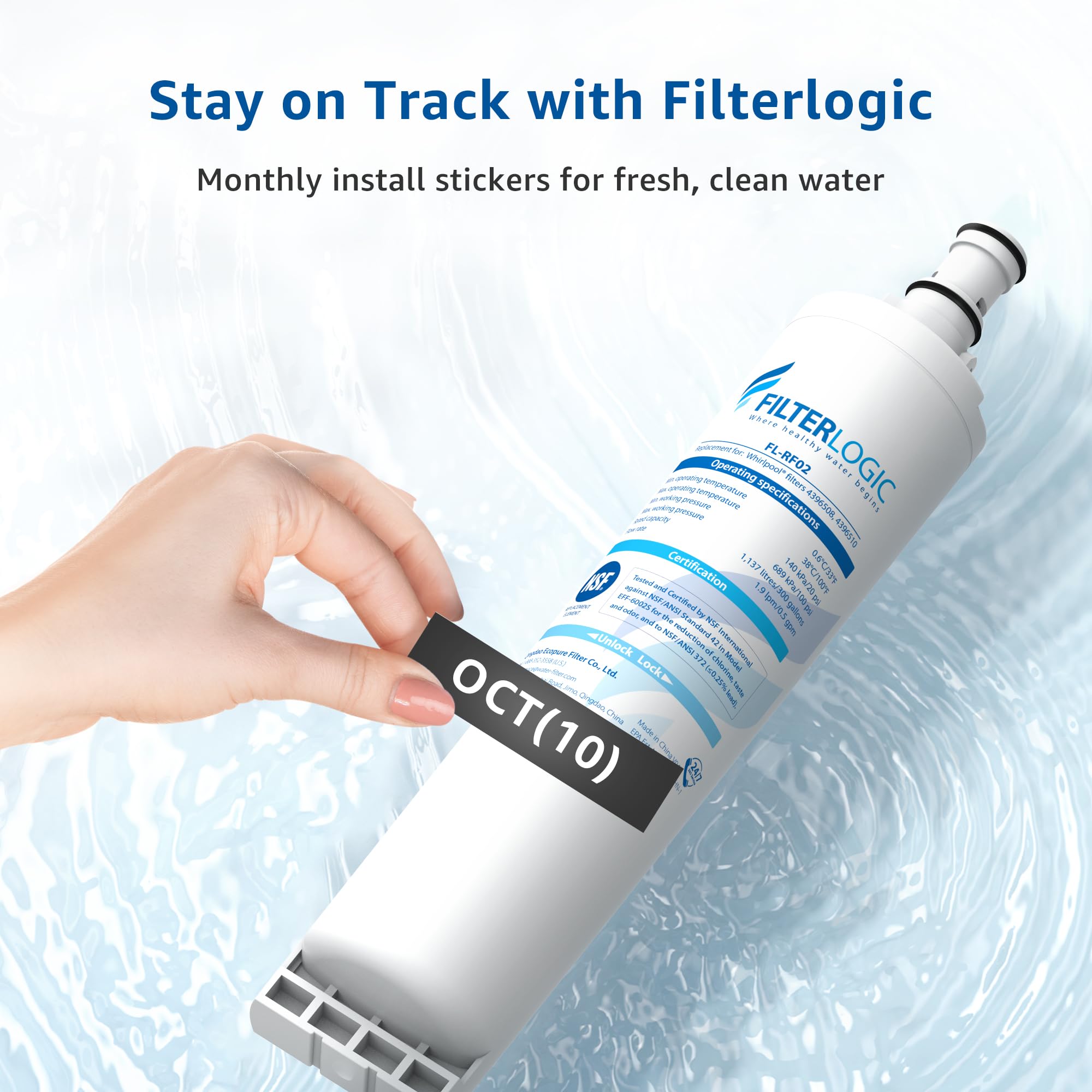Filterlogic fits many Whirlpool, Kenmore, and PUR models.
