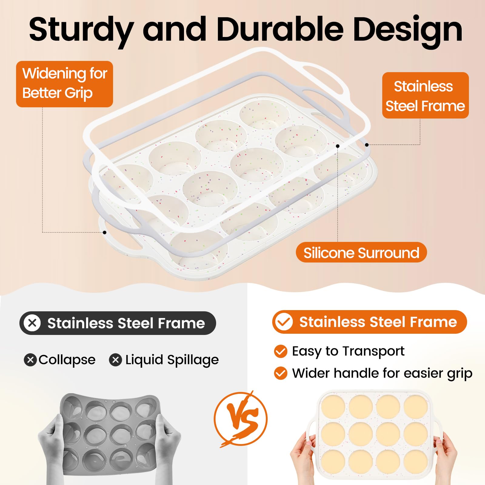 Fimary BPA-free dishwasher-safe muffin pan simplifies post-bake cleanup.