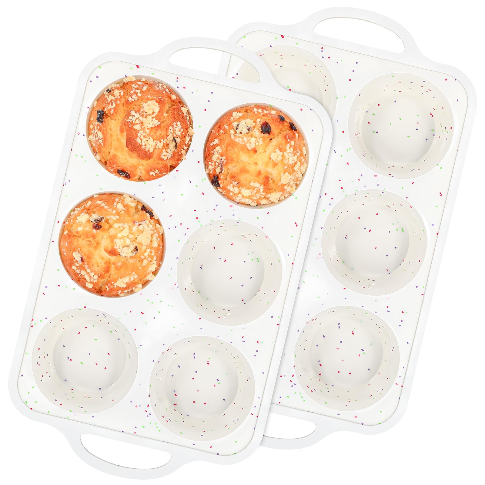 Fimary jumbo muffin pan with metal frame delivers stable bakes and even browning.