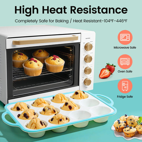 Fimary oven-safe silicone pan withstands up to 450°F