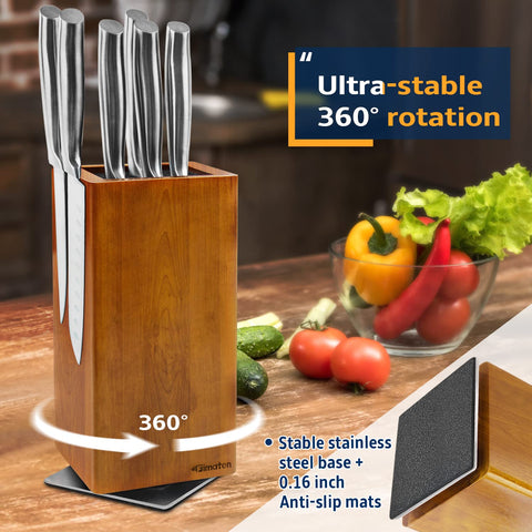 Fimaten acacia wood magnetic knife holder showcases sustainable elegance while keeping blades securely in reach.