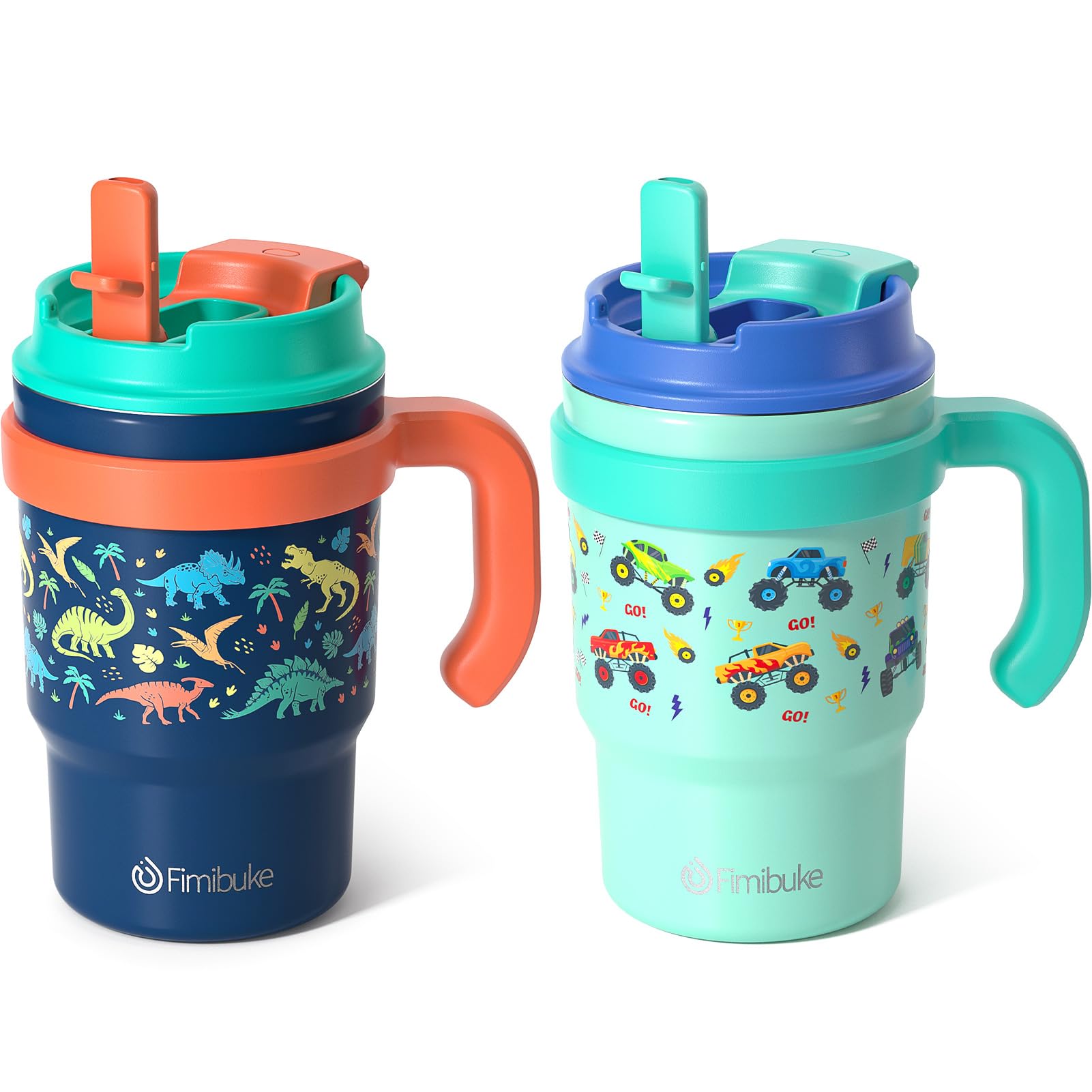 Fimibuke 16oz kids insulated tumbler with handle keeps beverages at the right temperature for hours.