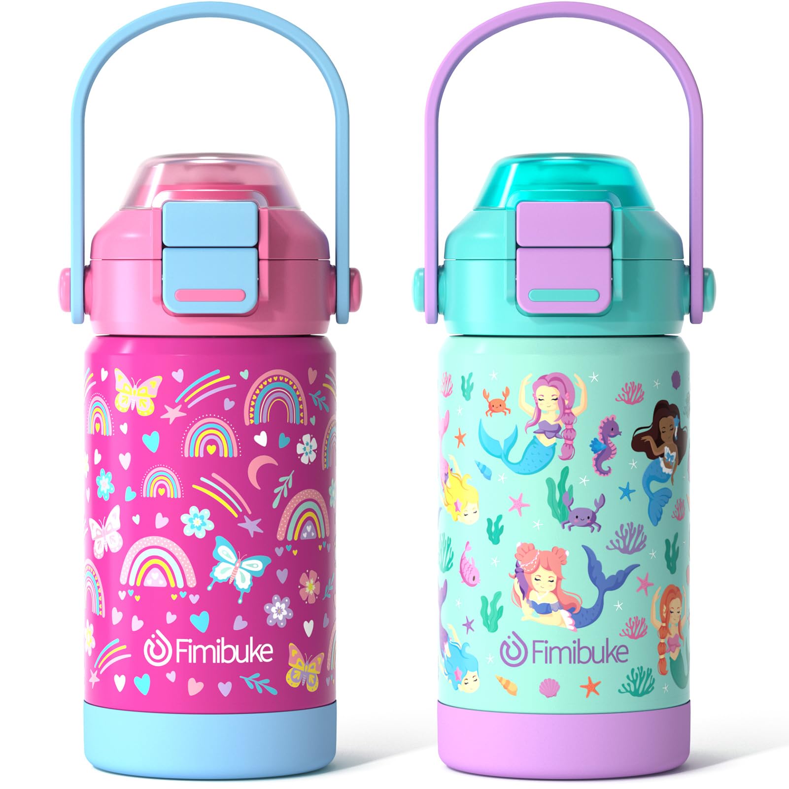 Fimibuke kids bottle with pop-open lid showcases easy access for on-the-go hydration.