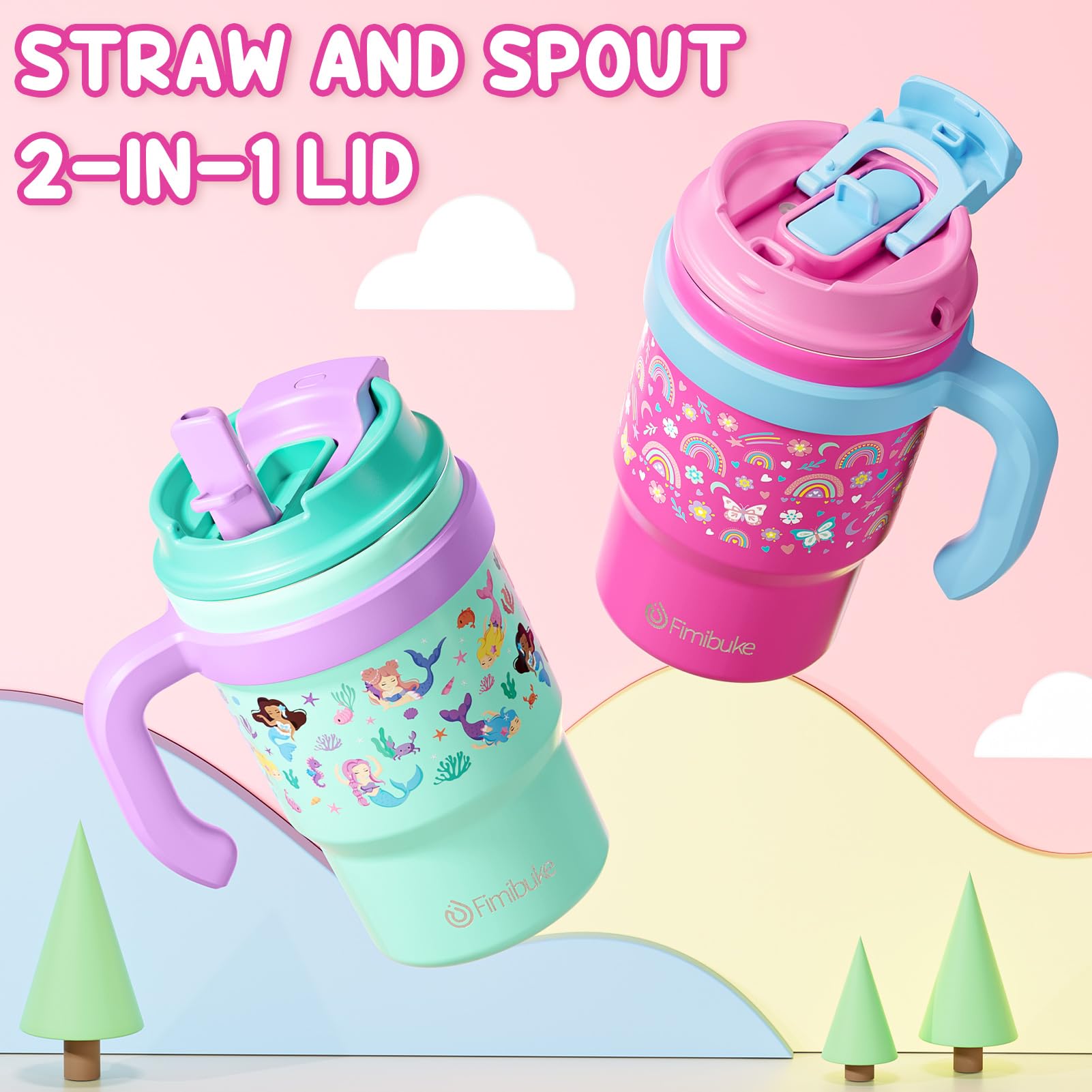 Fimibuke tumbler designed to fit in cupholders and backpacks.