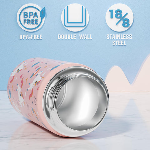 Fimibuke unicorn bottle pattern in hand highlights its colorful design for joyful school days.